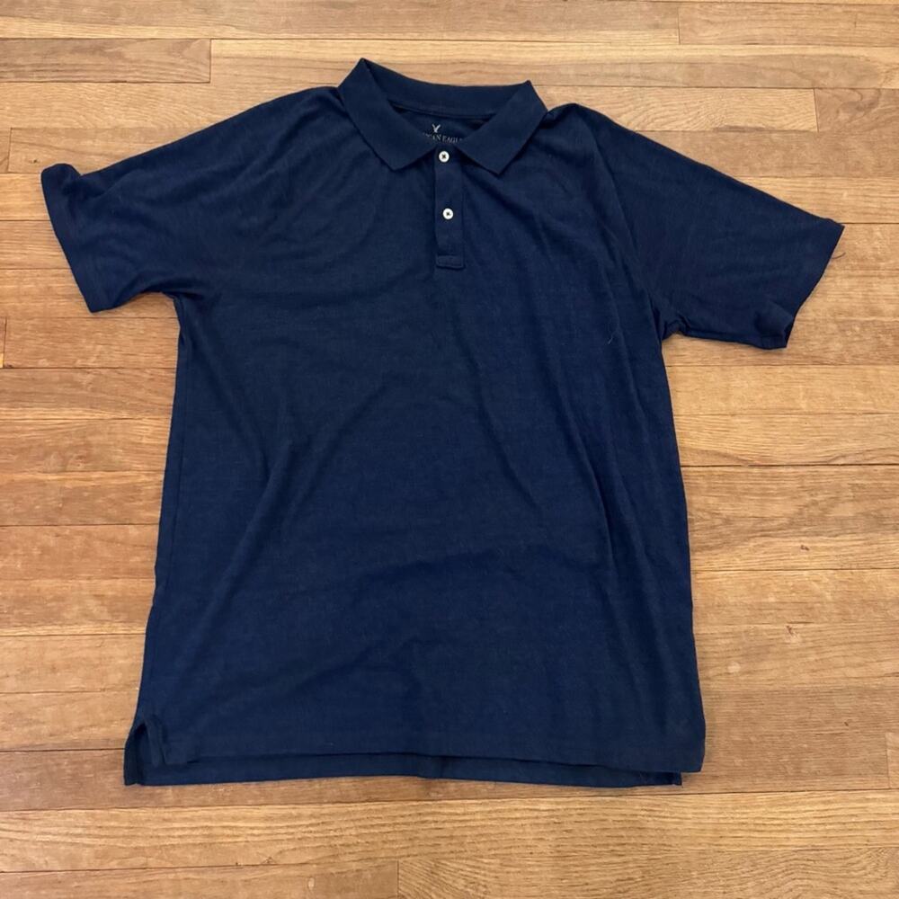 American Eagle blue two button polo shirt top size XL
 b74